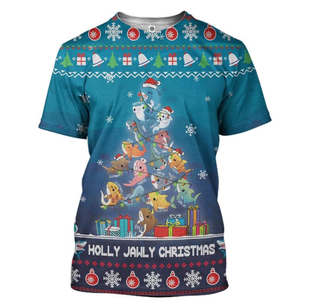Ugly Holly Jawly Christmas Custom T-shirt - Hoodies Apparel HD-DT19111914 3D Custom Fleece Hoodies T-Shirt S 