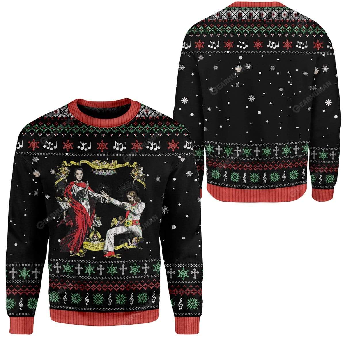 Ugly Jesus And Elvis Custom Sweater Apparel HD-TA16111910 Ugly Christmas Sweater 