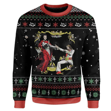 Ugly Jesus And Elvis Custom Sweater Apparel HD-TA16111910 Ugly Christmas Sweater Long Sleeve S 