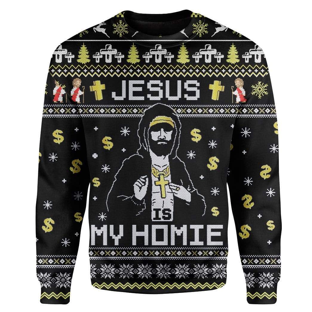 Ugly Jesus Custom Sweater Apparel HD-TT13111909 Ugly Christmas Sweater Long Sleeve S 
