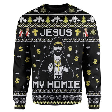 Gearhumans Ugly Jesus Custom Sweater Apparel