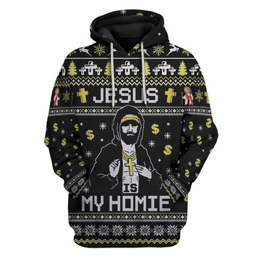 Ugly Jesus Custom T-shirt - Hoodies Apparel HD-TT13111909 3D Custom Fleece Hoodies Hoodie S 