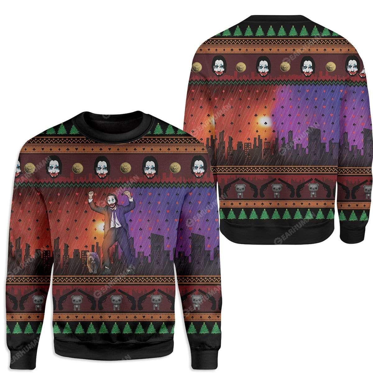 Ugly John Wick Joker Custom T-shirt - Hoodies Apparel HD-DT07111920 Ugly Christmas Sweater 