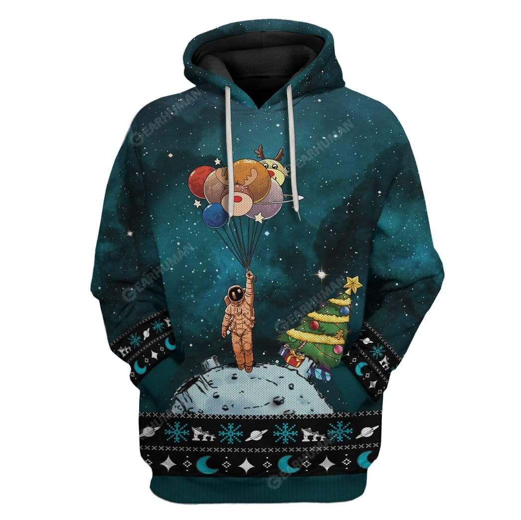 Ugly Lonely Christmas In Space Custom T-Shirts Hoodies Apparel NA-TA0412194 3D Custom Fleece Hoodies Hoodie 2XL 