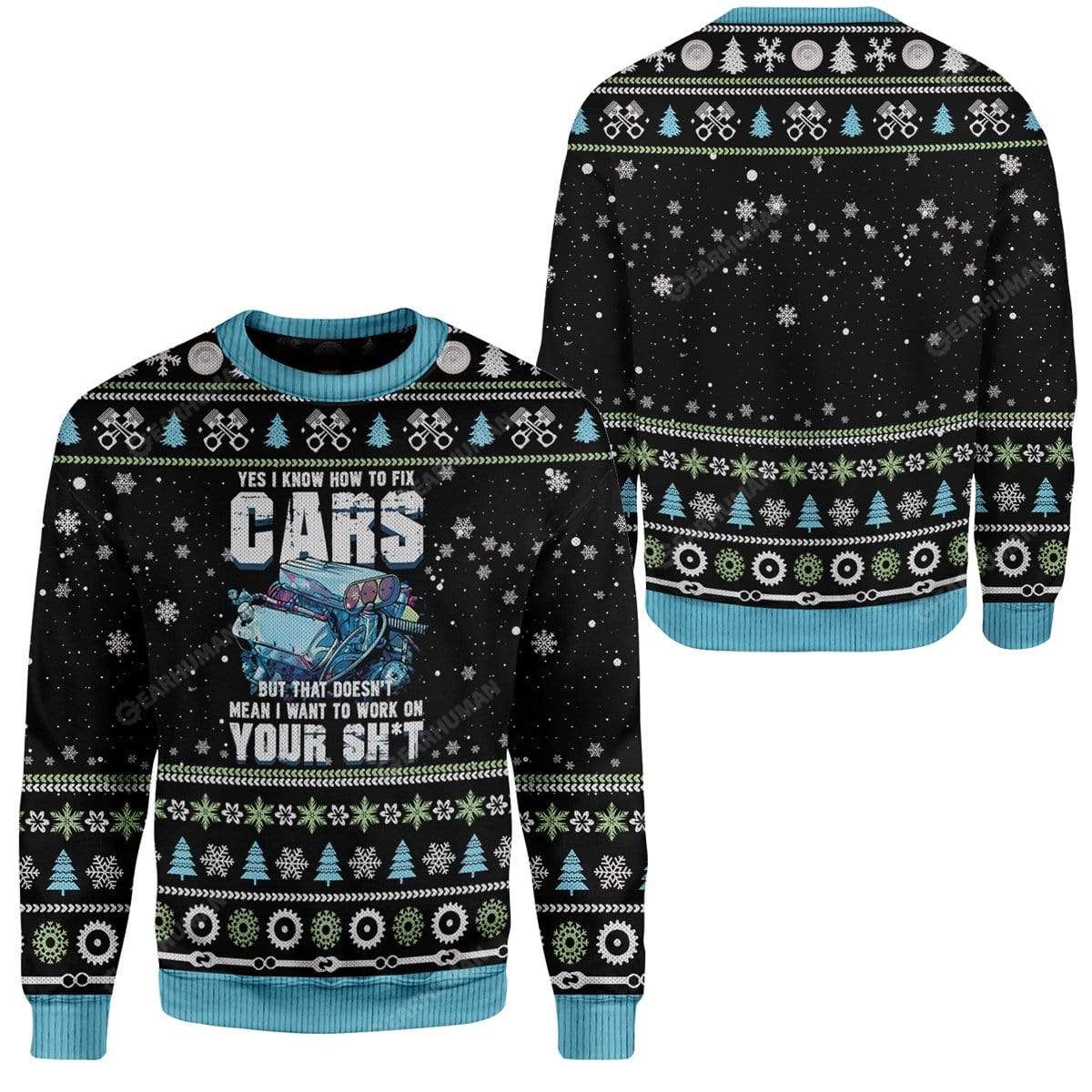 Ugly Mechanic I Know To Fix Cars Custom Sweater Apparel HD-DT2711195 Ugly Christmas Sweater 