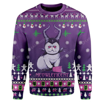 Gearhumans Ugly Meowleficent Custom Sweater Apparel