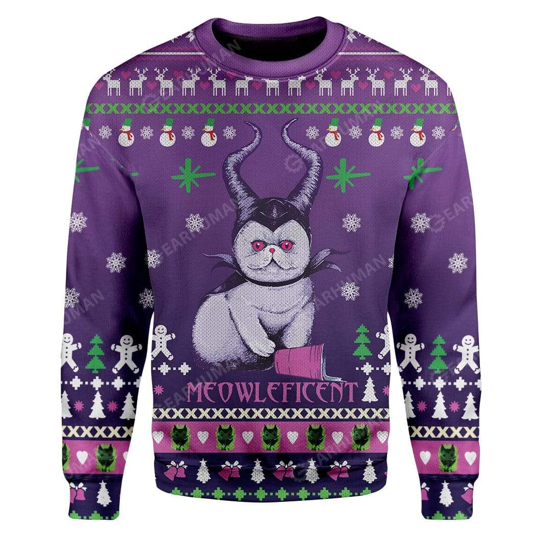 Ugly Meowleficent Custom Sweater Apparel HD-DT13111912 Ugly Christmas Sweater Long Sleeve S 