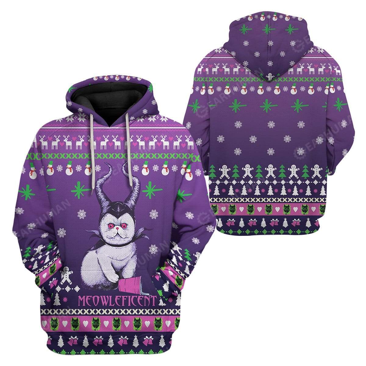 Ugly Meowleficent Custom T-shirt - Hoodies Apparel HD-DT13111912 3D Custom Fleece Hoodies 