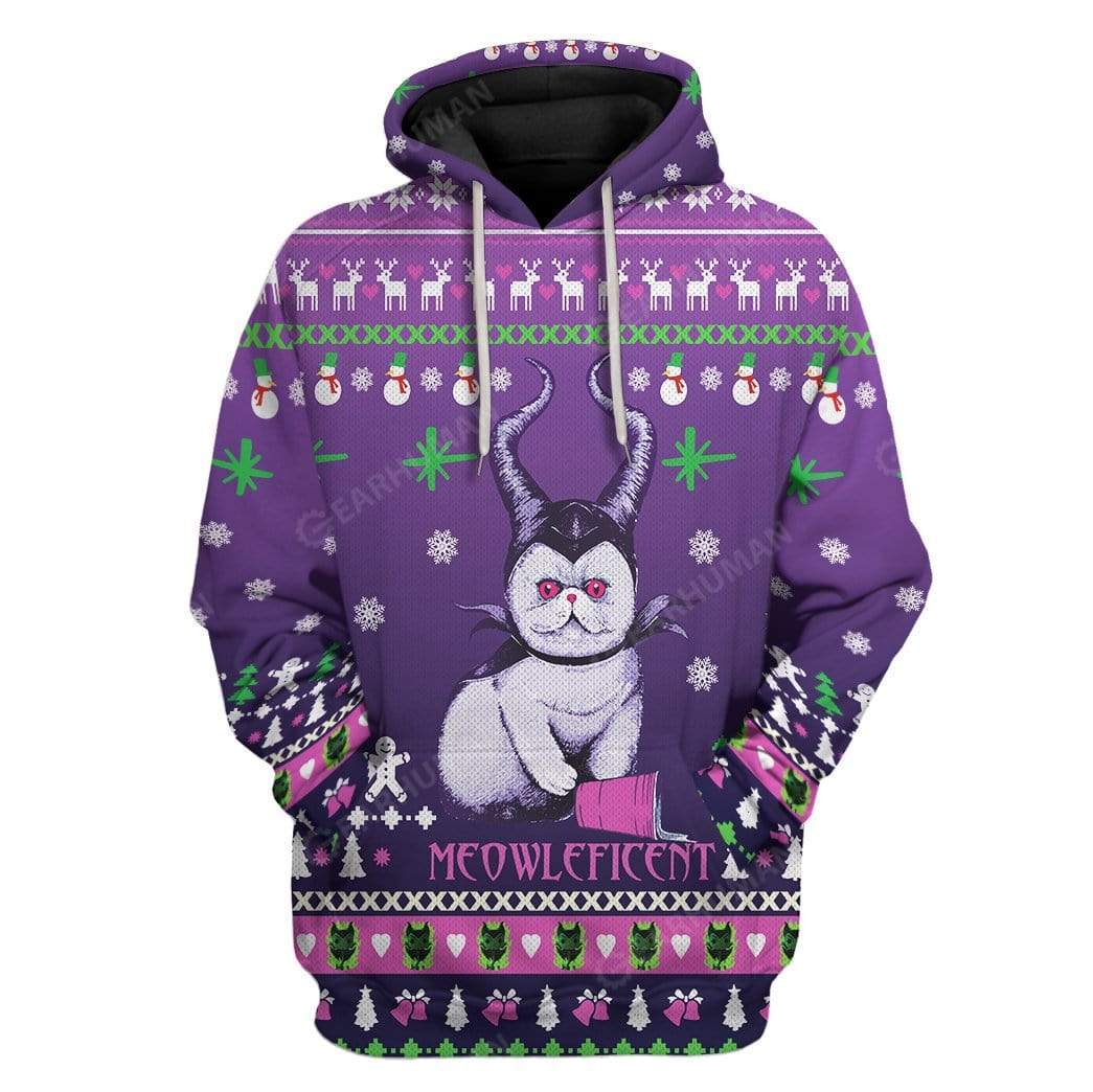 Ugly Meowleficent Custom T-shirt - Hoodies Apparel HD-DT13111912 3D Custom Fleece Hoodies Hoodie S 