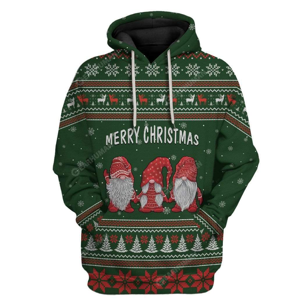 Ugly Merry Christmas Custom T-shirt - Hoodies Apparel HD-AT13111917 3D Custom Fleece Hoodies Hoodie S 