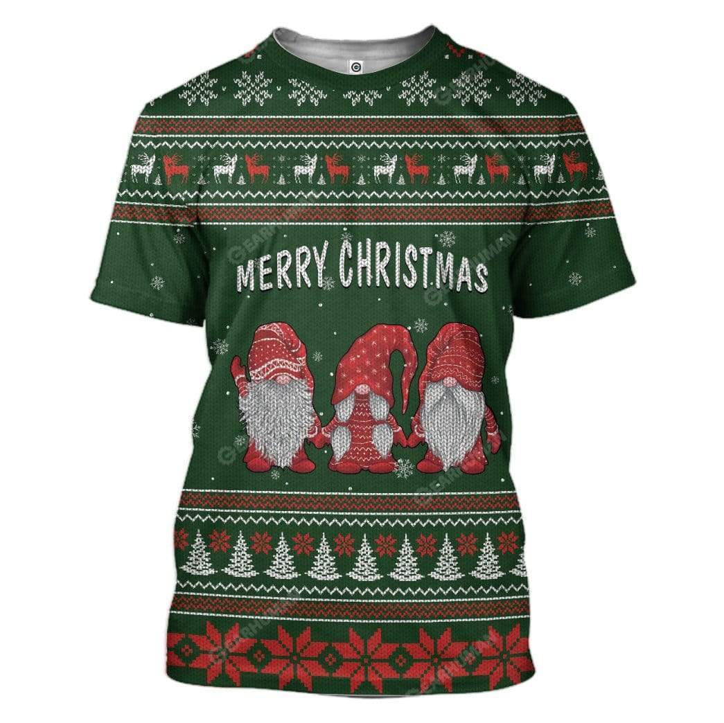 Ugly Merry Christmas Custom T-shirt - Hoodies Apparel HD-AT13111917 3D Custom Fleece Hoodies T-Shirt S 