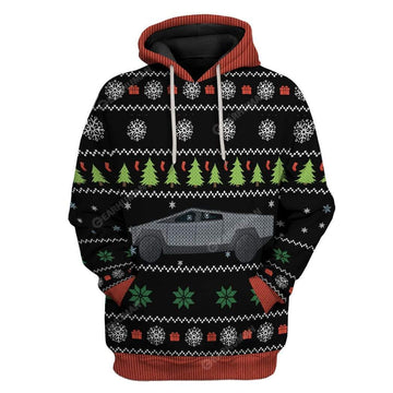 Gearhumans Ugly Merry Christmas Cybertruck Hoodie T-Shirts Apparel