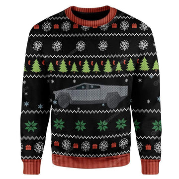 Gearhumans Ugly Merry Christmas Cybertruck Hoodie T-Shirts Apparel