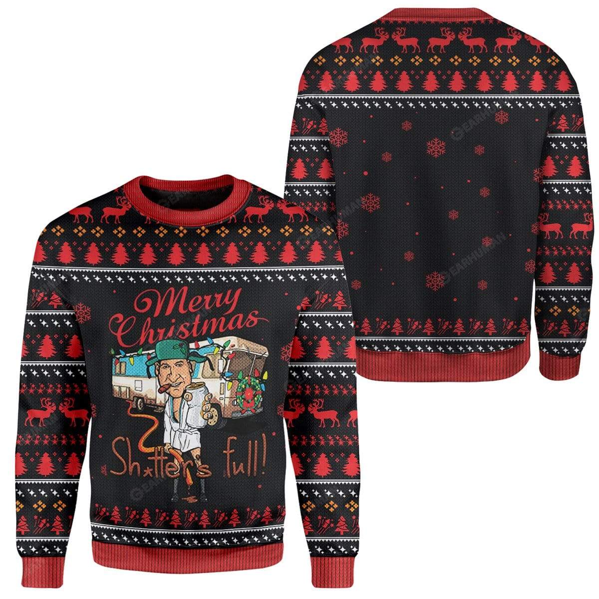 Ugly Merry Christmas Sh*tter's Full Custom Sweater Apparel MV-AT2811194 Ugly Christmas Sweater 