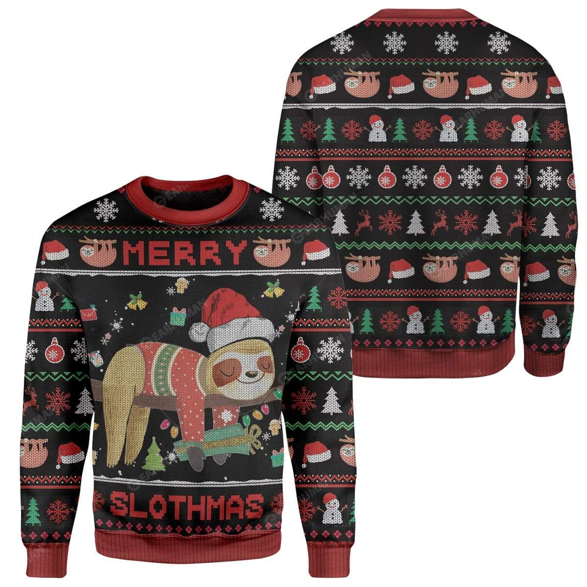 Ugly Merry Slothmas Custom Sweater Apparel HD-DT22111902 Ugly Christmas Sweater 