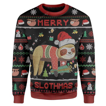 Gearhumans Ugly Merry Slothmas Custom T-shirt - Hoodies Apparel