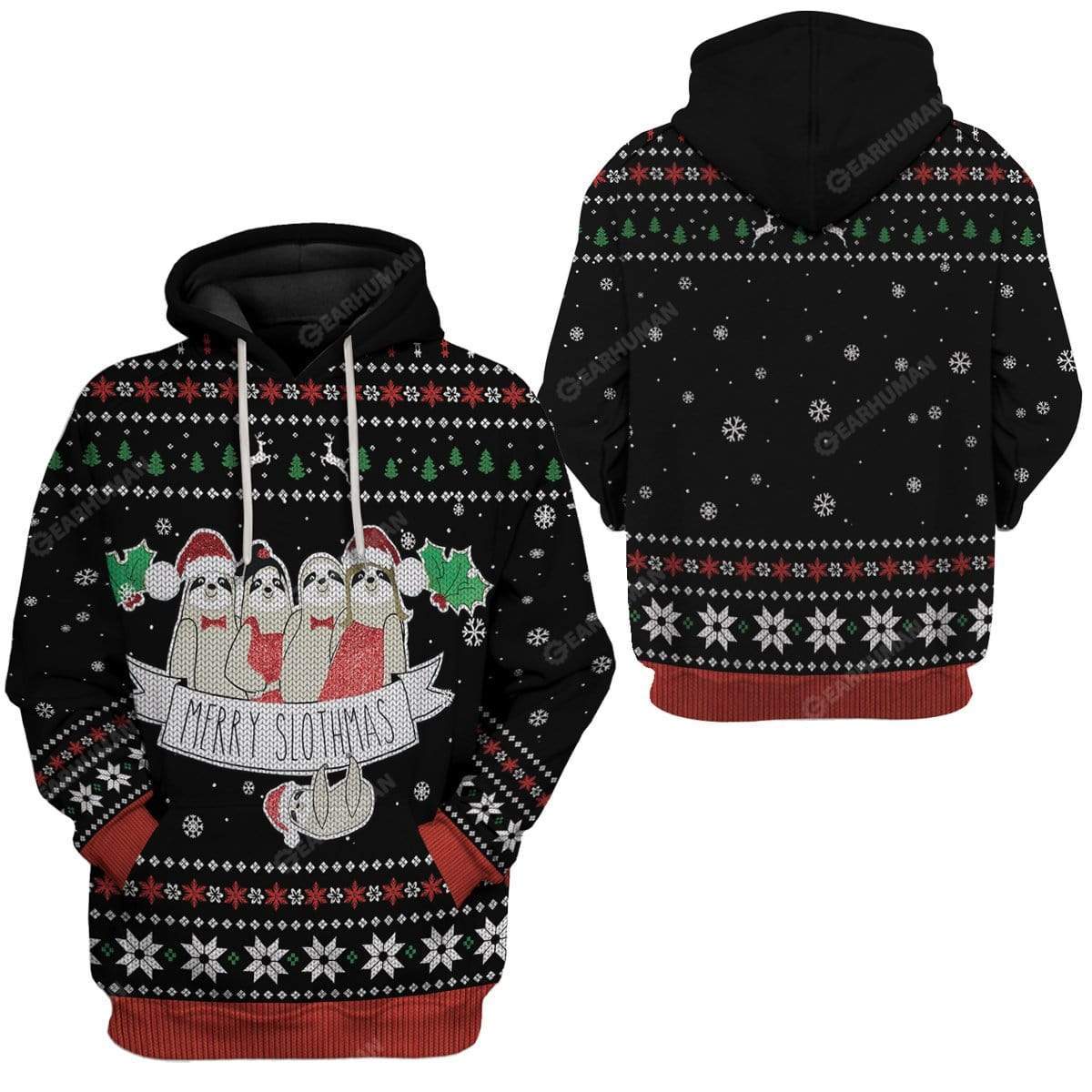 Ugly Merry Slothmas Hoodie T-Shirts Apparel AN-TA2911191 3D Custom Fleece Hoodies 