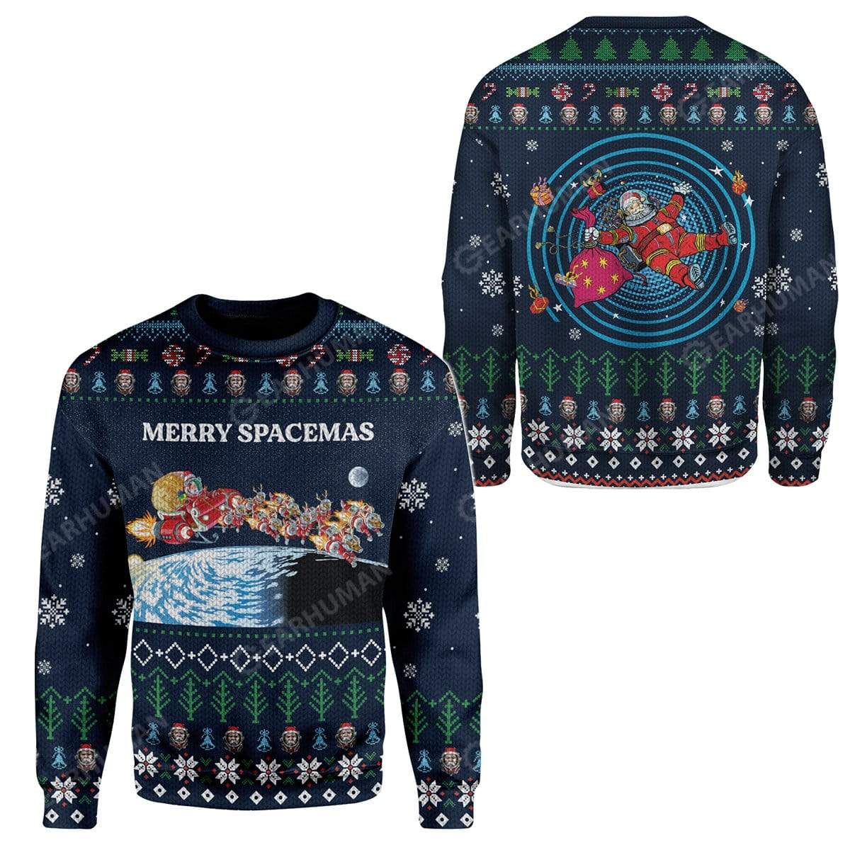 Ugly Merry Spacemas Custom Sweater Apparel HD-DT18111916 Ugly Christmas Sweater 