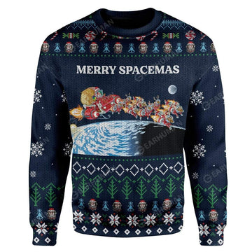 Gearhumans Ugly Merry Spacemas Custom Sweater Apparel