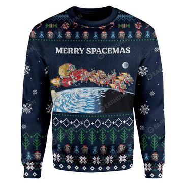 Gearhumans Ugly Merry Spacemas Custom T-shirt - Hoodies Apparel