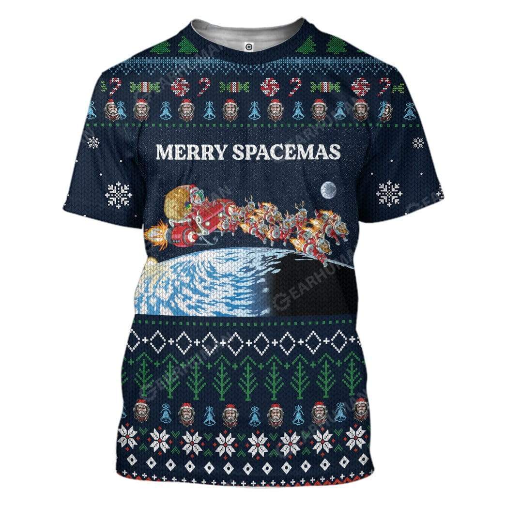 Ugly Merry Spacemas Custom T-shirt - Hoodies Apparel HD-DT18111916 3D Custom Fleece Hoodies T-Shirt S 