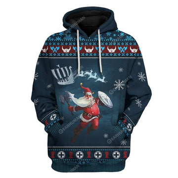 Ugly Merry Viking Christmas Custom T-Shirts Hoodies Apparel VK-DT2811194 3D Custom Fleece Hoodies Hoodie S 