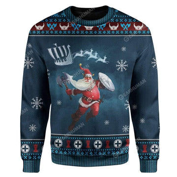Gearhumans Ugly Merry Viking Christmas Custom T-Shirts Hoodies Apparel