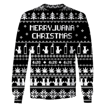 Gearhumans Ugly MERRYJUANA CHRISTMAS Custom T-shirt - Hoodies Apparel