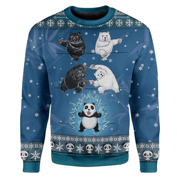 Gearhumans Ugly Panda Fusion Christmas Custom T-Shirts Hoodies Apparel