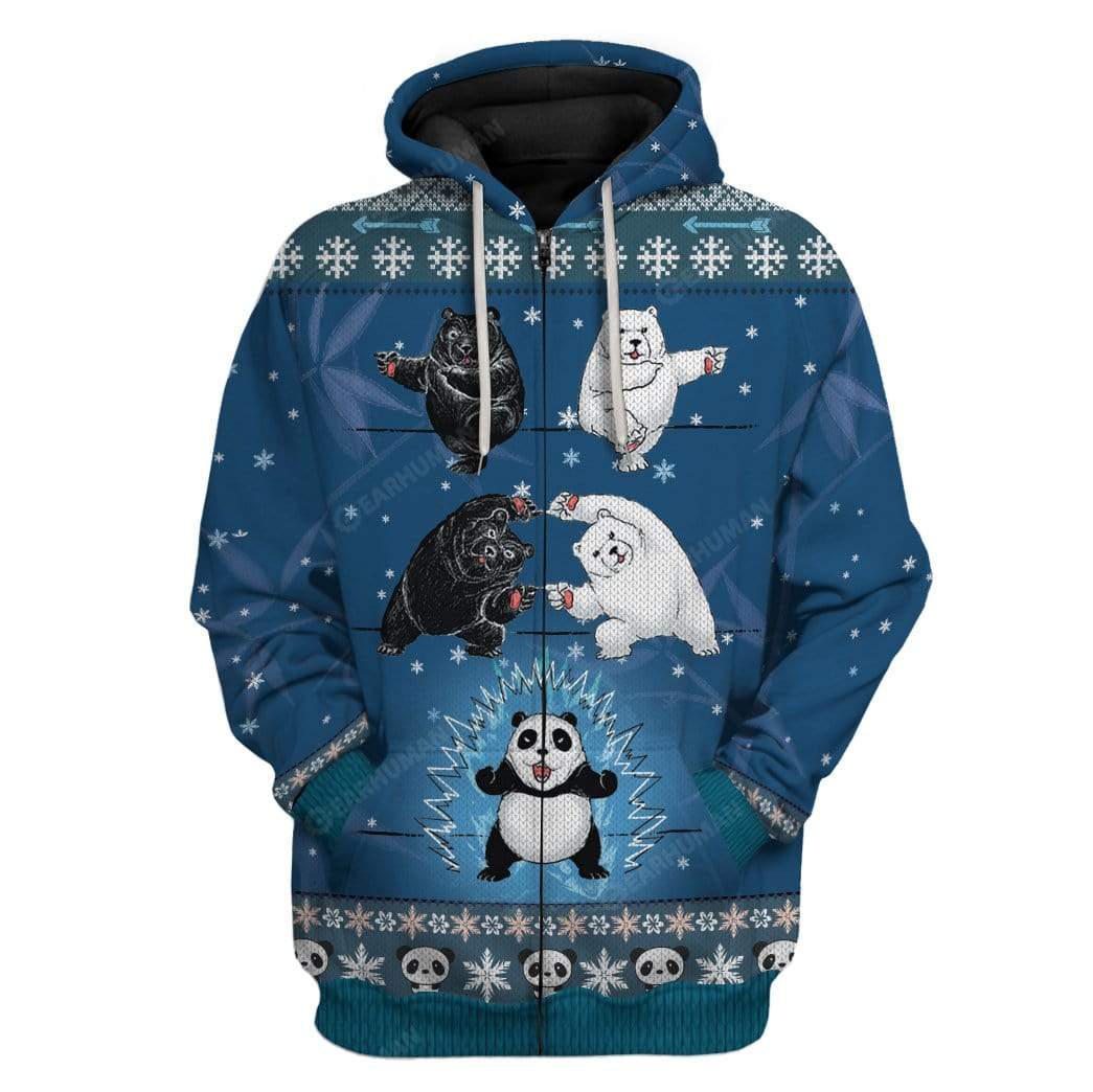 Ugly Panda Fusion Christmas Custom T-Shirts Hoodies Apparel AN-TA0212193 3D Custom Fleece Hoodies Zip Hoodie S 