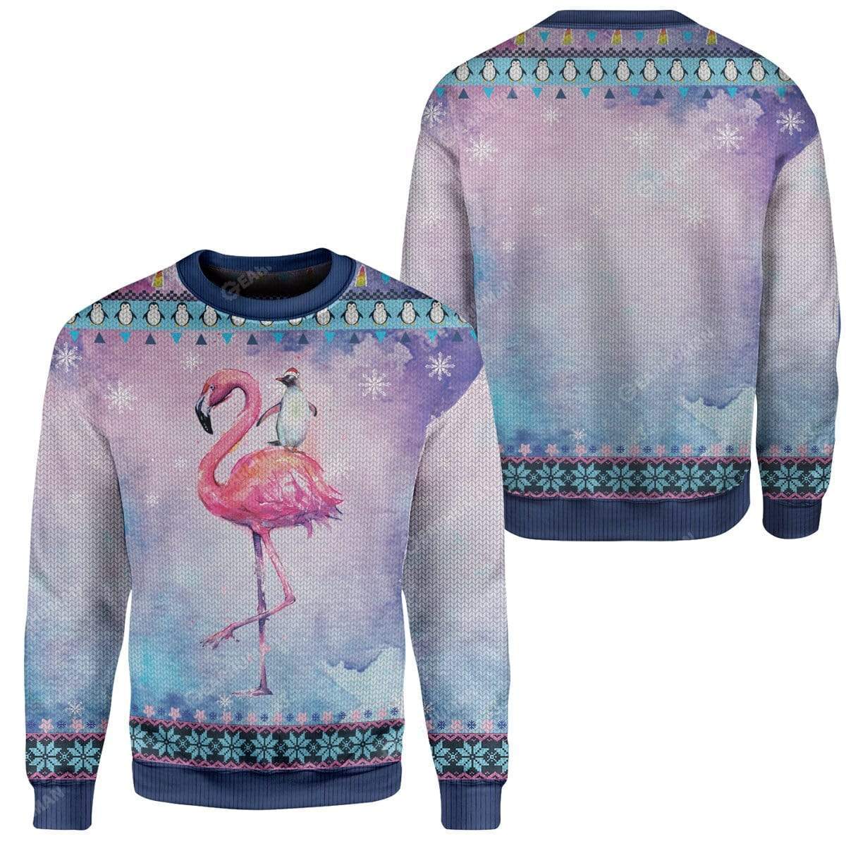 Ugly Peguin Riding Flamingo Christmas Custom Hoodie T-Shirts Apparel AN-TA3011192 3D Custom Fleece Hoodies 