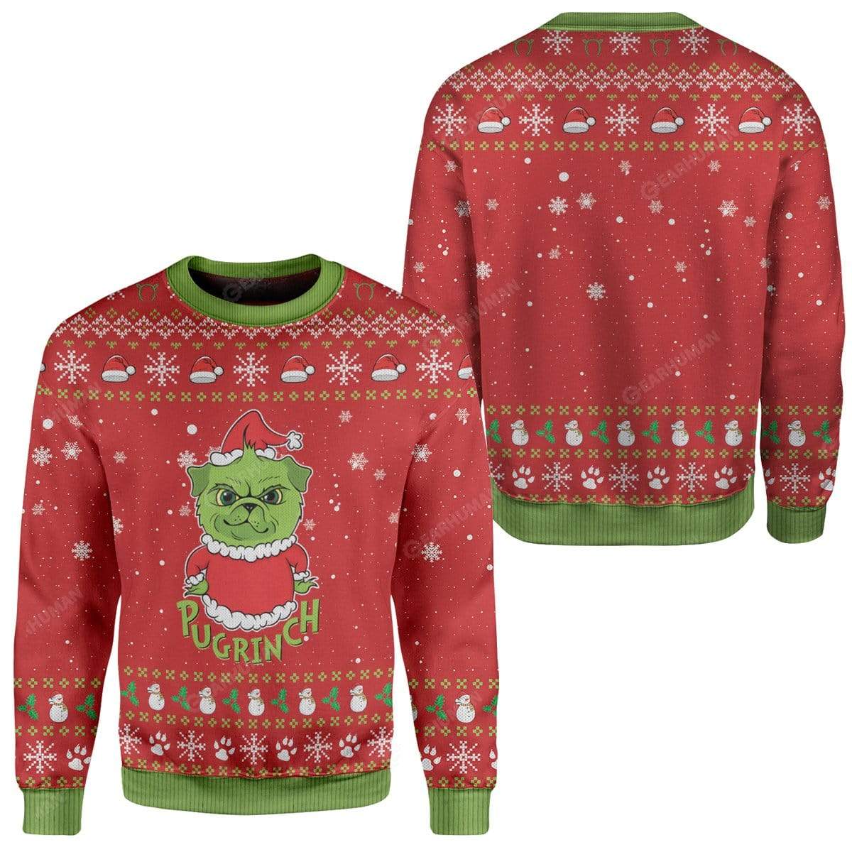 Ugly Pugrinch Christmas Hoodie T-Shirts Apparel HD-TA2811194 3D Custom Fleece Hoodies 