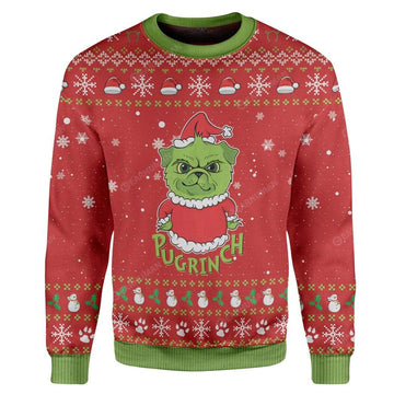 Ugly Pugrinch Christmas Hoodie T-Shirts Apparel HD-TA2811194 3D Custom Fleece Hoodies Long Sleeve S 