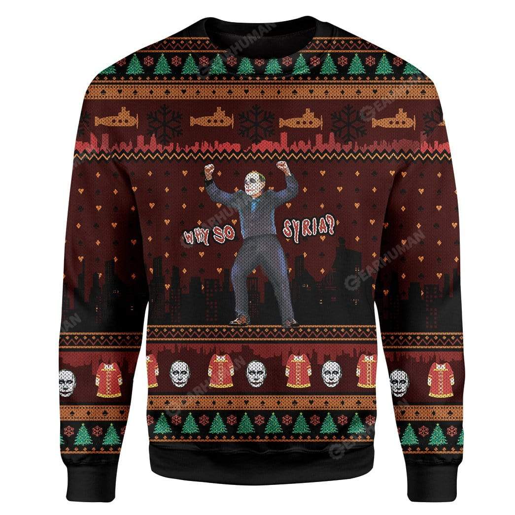 Ugly Putin Joker Custom T-shirt - Hoodies Apparel HD-AT07111919 Ugly Christmas Sweater Long Sleeve S 