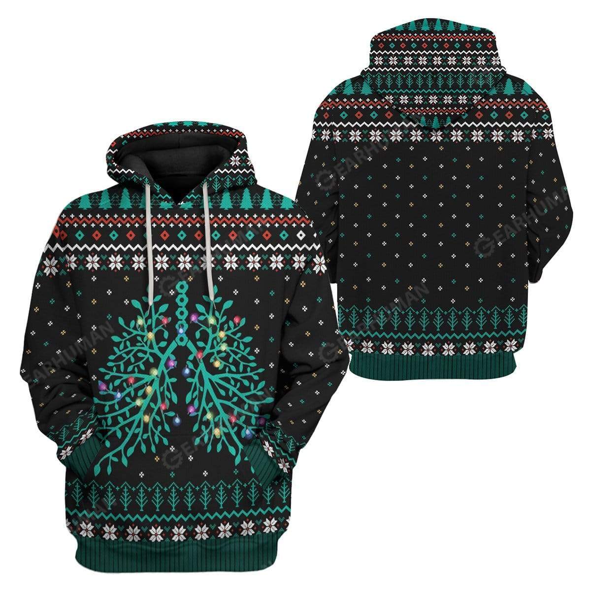 Ugly Respiratory Christmas Lights Custom T-Shirts Hoodies Apparel HD-TA2611197 3D Custom Fleece Hoodies 