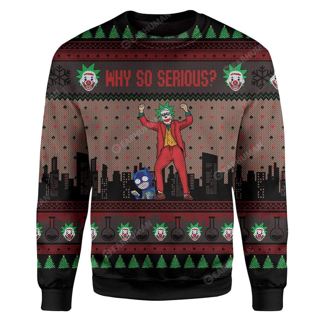 Ugly Rick Joker Custom T-shirt - Hoodies Apparel HD-AT07111913 Ugly Christmas Sweater Long Sleeve S 
