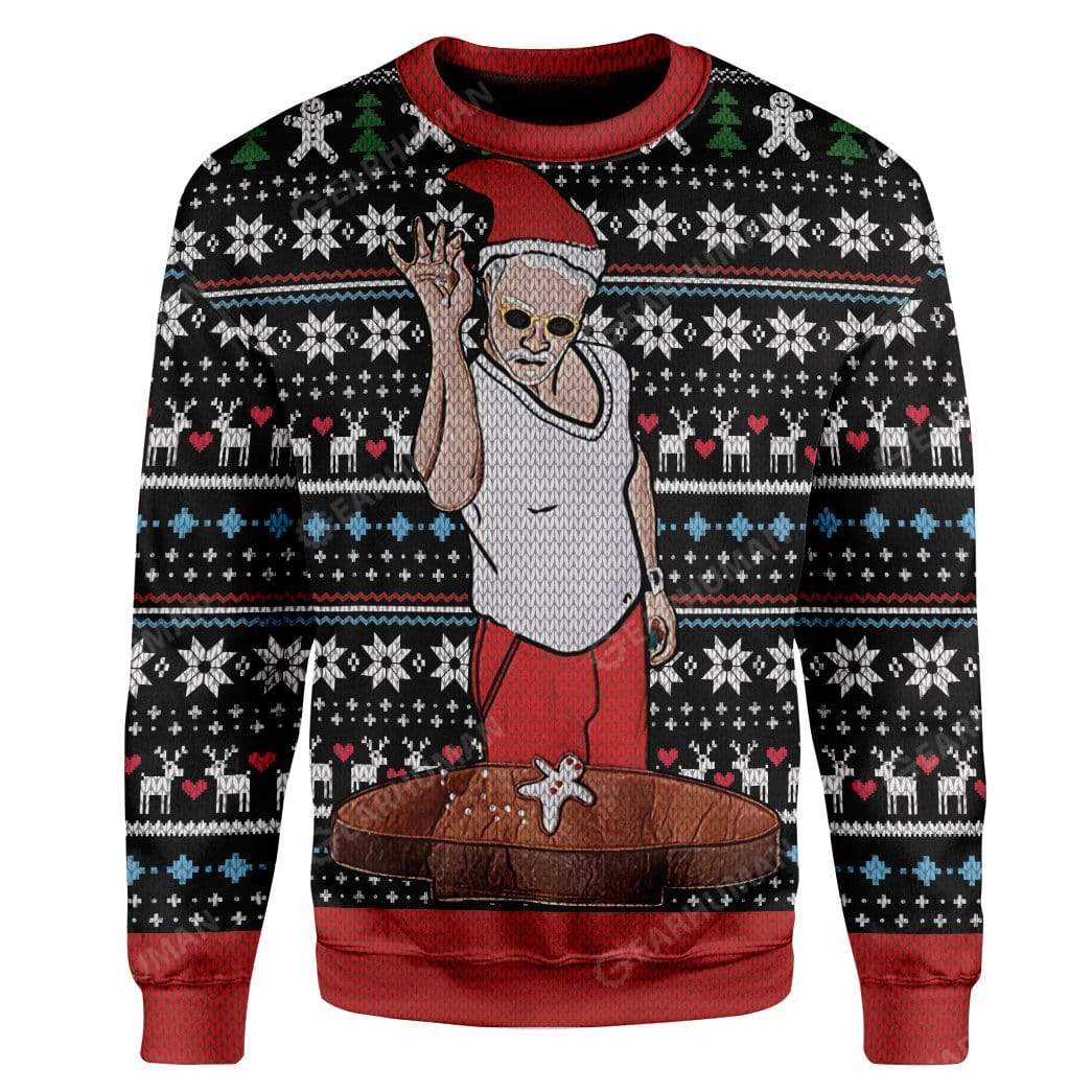Ugly Santa Custom T-shirt - Hoodies Apparel HD-AT06111913 Ugly Christmas Sweater Long Sleeve S 