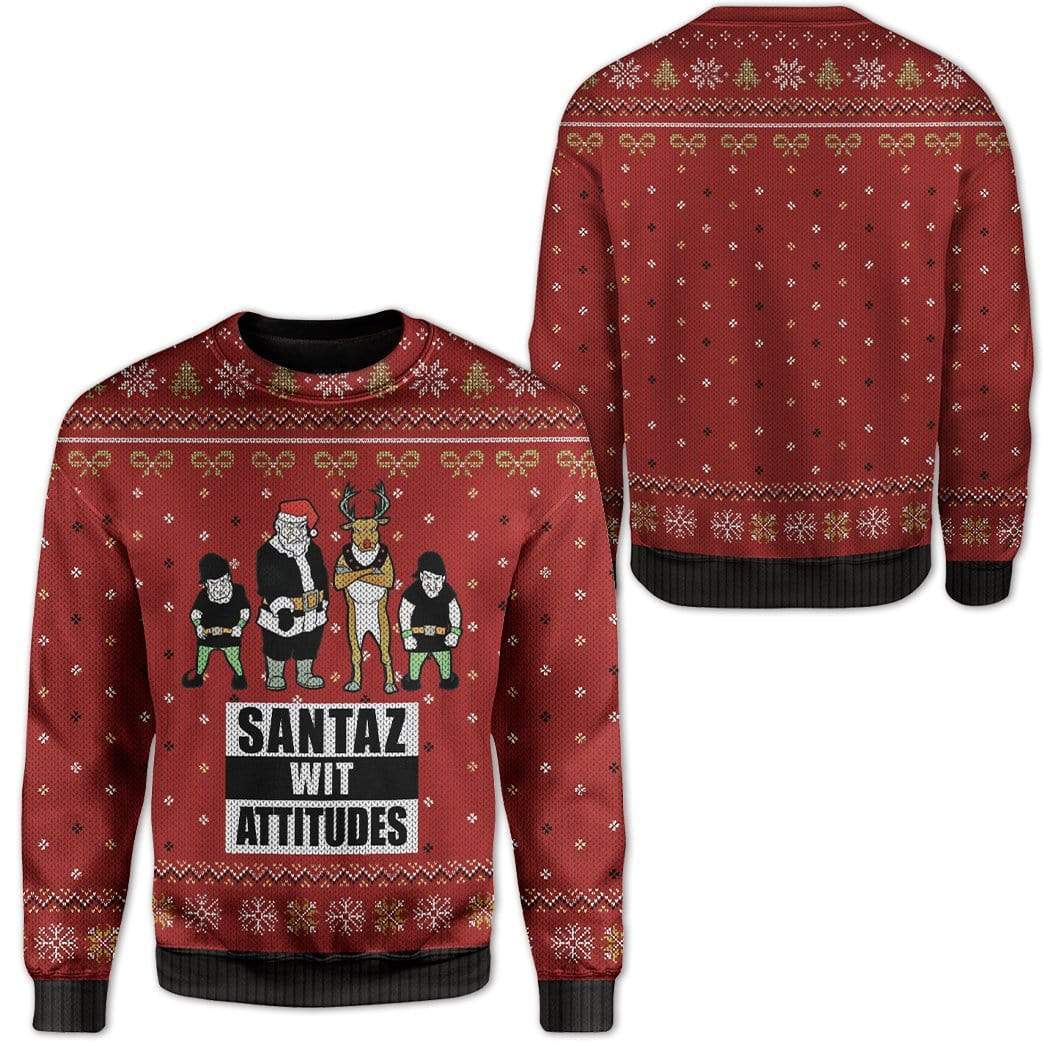 Ugly Santaz Wit Attitudes Custom Sweater Apparel HD-AT20111901 Ugly Christmas Sweater 