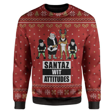 Gearhumans Ugly Santaz Wit Attitudes Custom Sweater Apparel