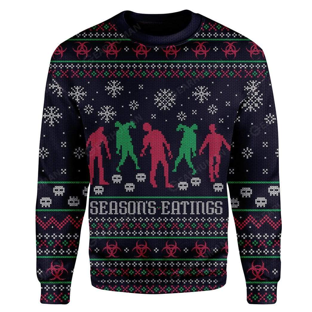 Ugly Season's Eatings Custom Sweater Apparel HD-TT14111912 Ugly Christmas Sweater Long Sleeve S 