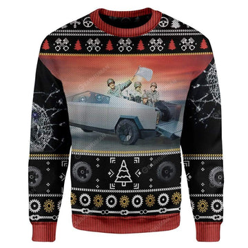 Ugly Surrender Cybertruck Custom Sweater Apparel HD-TA2611191 Ugly Christmas Sweater Long Sleeve S 