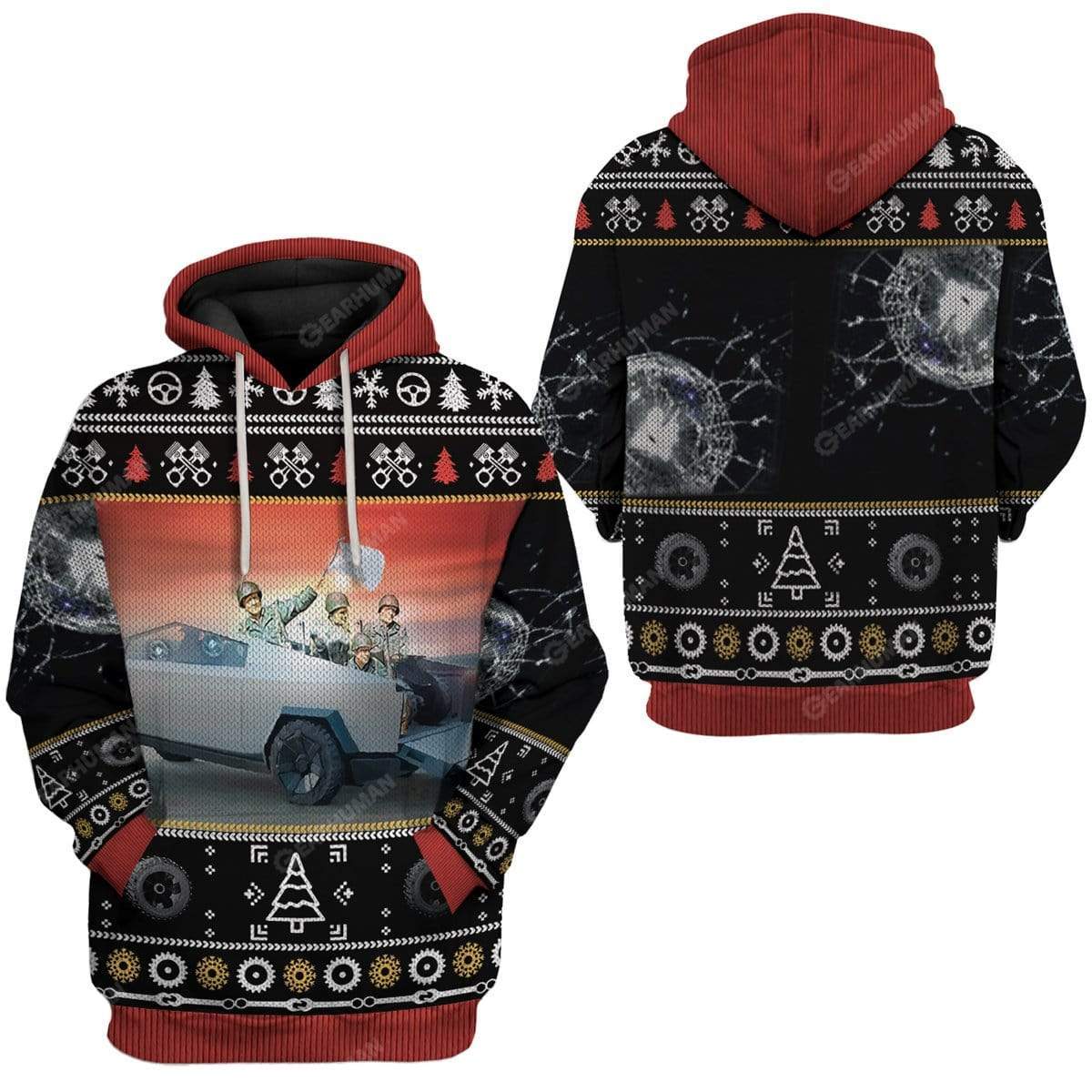 Ugly Surrender Cybertruck Custom T-Shirts Hoodies Apparel HD-TA2611191 3D Custom Fleece Hoodies 