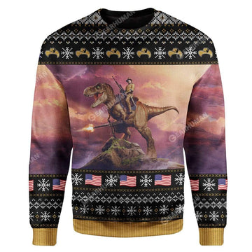 Gearhumans Ugly T-Rex Custom Sweater Apparel