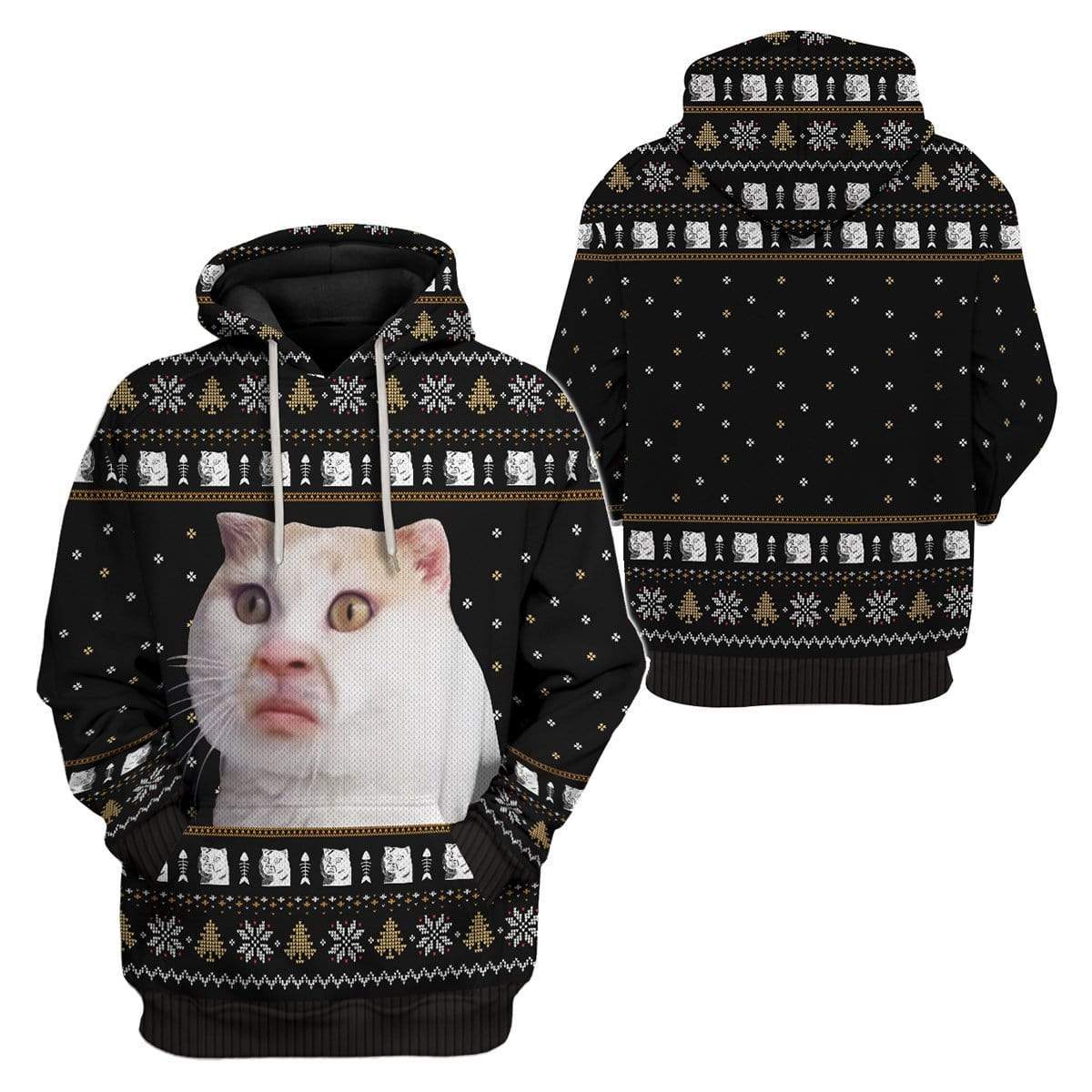 Ugly Terrifying Cat Custom T-Shirts Hoodies Apparel CT-AT1012194 3D Custom Fleece Hoodies 