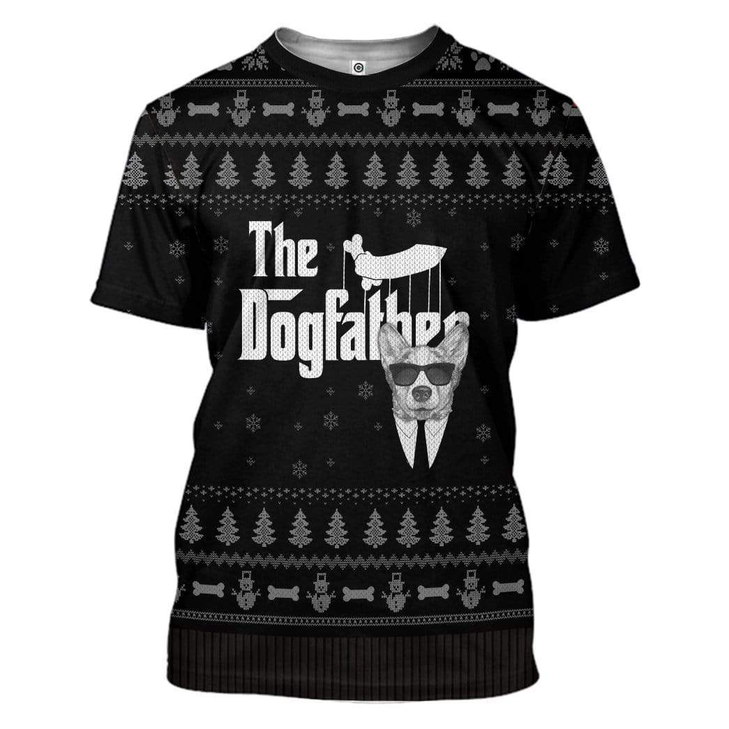 Ugly The DogFather Corgi Christmas Custom T-Shirts Hoodies Apparel DG-DT0612196 3D Custom Fleece Hoodies T-Shirt S 