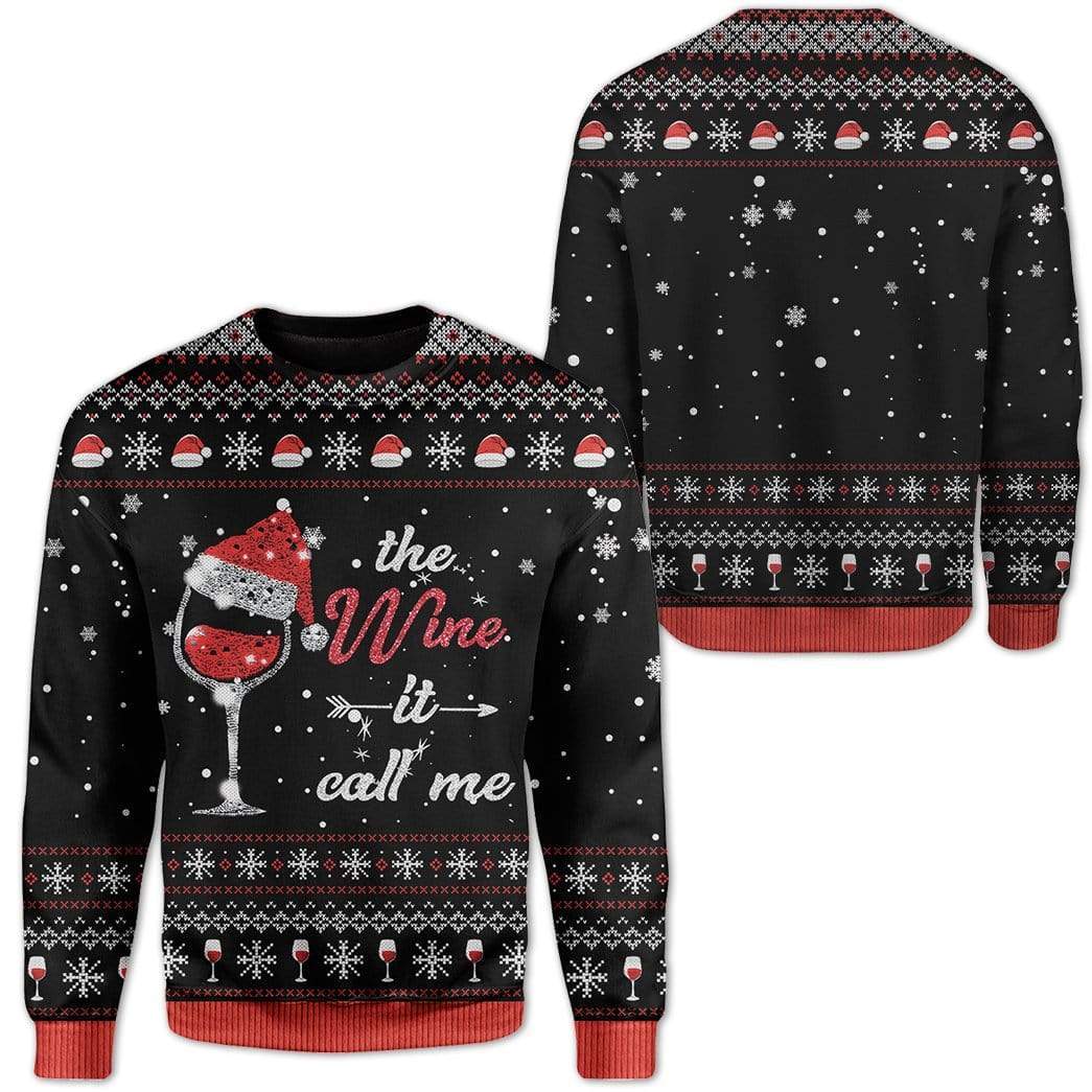 Ugly The Wine It Calls Me Custom Sweater Apparel HD-TA19111903 Ugly Christmas Sweater 