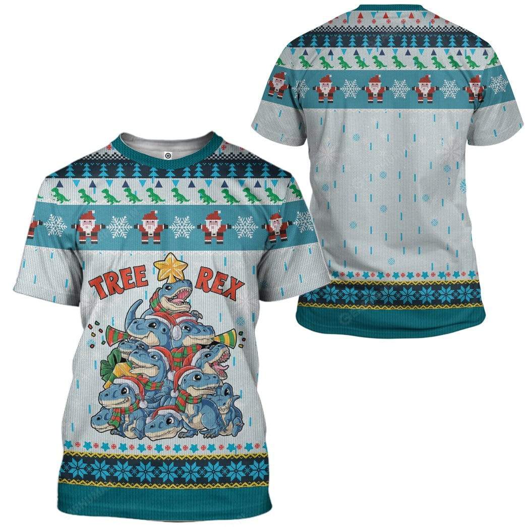 Ugly Tree T-Rex Custom T-shirt - Hoodies Apparel HD-AT21111906 3D Custom Fleece Hoodies 