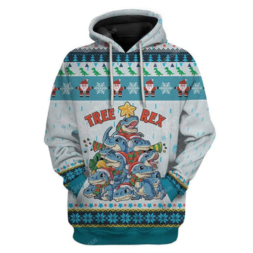 Ugly Tree T-Rex Custom T-shirt - Hoodies Apparel HD-AT21111906 3D Custom Fleece Hoodies Hoodie S 