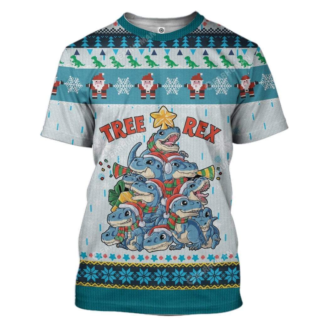 Ugly Tree T-Rex Custom T-shirt - Hoodies Apparel HD-AT21111906 3D Custom Fleece Hoodies T-Shirt S 