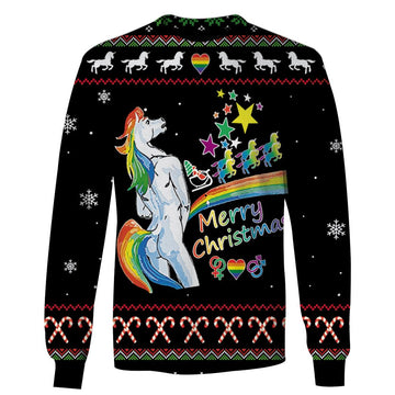 Ugly Unicorn Merry Christmas Custom T-shirt - Hoodies Apparel HD-UGL110198 3D Custom Fleece Hoodies Long Sleeve S 